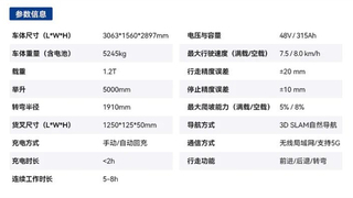 镭神智能LXK12-B三向叉式无人叉车：窄通道密集仓储，高位堆垛新选择